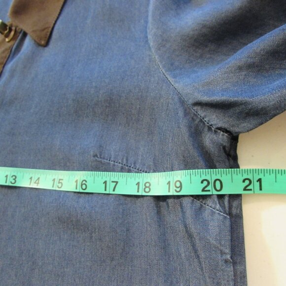 Soft Surroundings Icons Urbina Denim Dress Coat Size Medium - Picture 14 of 16